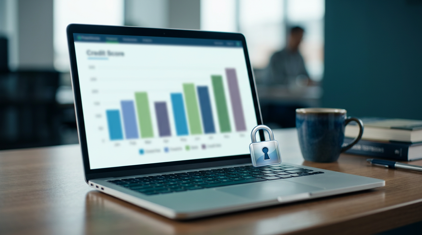 Análise de crédito em notebook com gráficos genéricos e ideia de privacidade de dados