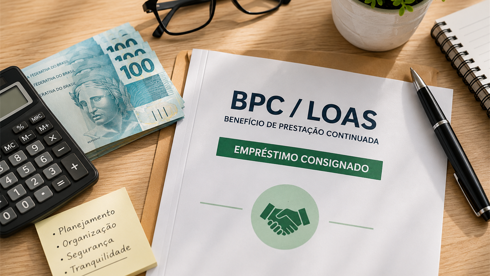Titular do BPC analisando informações sobre empréstimo consignado com segurança.